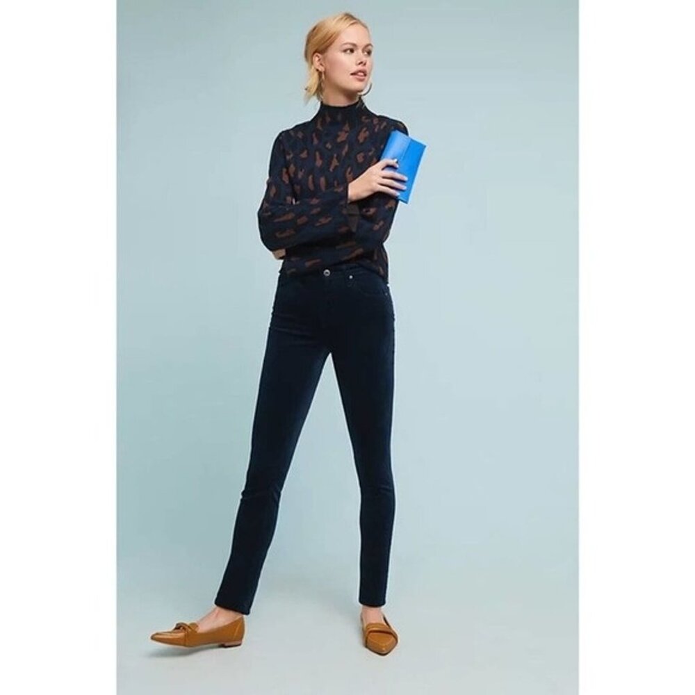 AG Adriano Goldshmied Anthropologie Stevie Slim Straight Ankle Velvet Jeans 26